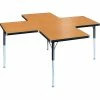 Allied Plastics A+ Collaboration Station Activity Table Juvenile Height - Light Oak