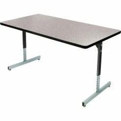 Allied Plastics Computer and Activity Table - Adjustable Height - 72" x 36" - Gray