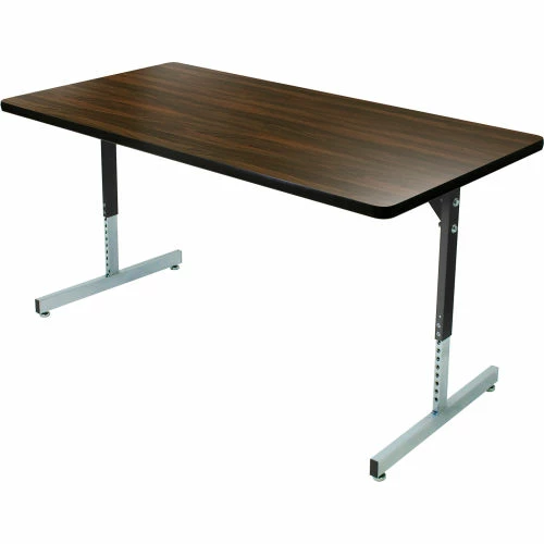 Allied Plastics Computer and Activity Table - Adjustable Height - 60" x 30" - Walnut 1 Allied Plastics Computer and Activity Table - Adjustable Height - 60" x 30" - Walnut