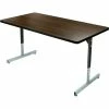 Allied Plastics Computer and Activity Table - Adjustable Height - 72" x 30" - Walnut