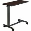 Global Industrial Overbed Table With H-Base, Walnut Laminate Tabletop