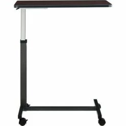 Global Industrial Overbed Table With H-Base, Walnut Laminate Tabletop -Tables Shop 436910 03