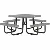 Global Industrial 46" Octagonal Picnic Table, Expanded Metal, Gray