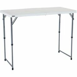 Lifetime® Adjustable Height Plastic Fold-In-Half Table, 24" x 48", White -Tables Shop 4428 table 03