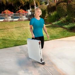 Lifetime® Adjustable Height Plastic Fold-In-Half Table, 24" x 48", White -Tables Shop 4428 table 20