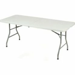 Interion By Global Industrial Interion® Fold-In-Half Plastic Table, 30" x 72", White