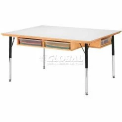 Jonti-Craft® Table With Storage For Six - 15" - 24" Ht - With Colored Paper-Trays