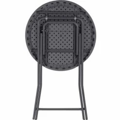 Zown 32" Round Cocktail Folding Table, Gray -Tables Shop 60436SGY1E 03