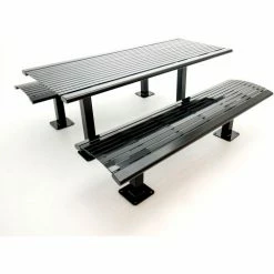 UltraPlay UltraSite™ 72" Richmond Rectangular Picnic Table, Surface Mount, Black