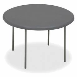 Iceberg Enterprises Iceberg IndestrucTable TOO™ 60" Round Plastic Folding Table, Charcoal