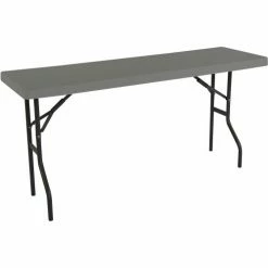 Iceberg Enterprises Iceberg IndestrucTable TOO™ Plastic Folding Table, 18" x 72", Charcoal -Tables Shop 65367 2