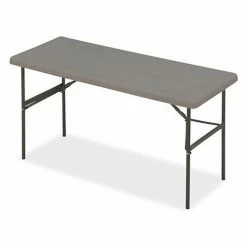 Iceberg Enterprises Iceberg IndestrucTable TOO™ Square Plastic Folding Table, 24" x 60", Charcoal