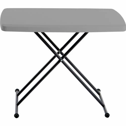 Interion By Global Industrial Interion® Adjustable Height Plastic Folding Table, 20" x 30", Charcoal 2 Interion By Global Industrial Interion® Adjustable Height Plastic Folding Table, 20" x 30", Charcoal - Image 2