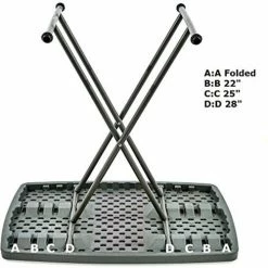 Interion By Global Industrial Interion® Adjustable Height Plastic Folding Table, 20" x 30", Charcoal 14 Interion By Global Industrial Interion® Adjustable Height Plastic Folding Table, 20" x 30", Charcoal -Tables Shop 65491 Charcoal 05