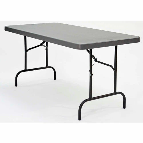 Iceberg Enterprises Iceberg IndestrucTable TOO™ Plastic Folding Table, 30" x 60", Charcoal 2 Iceberg Enterprises Iceberg IndestrucTable TOO™ Plastic Folding Table, 30" x 60", Charcoal - Image 2