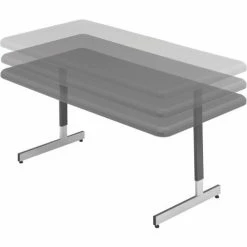 Iceberg Enterprises Iceberg IndestrucTable TOO™ Adjustable Height Utility Table - 24" x 48" - Charcoal