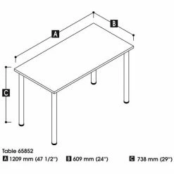 Bestar All-Purpose Worksurface Table - 48 x 24 - Black 6 Bestar All-Purpose Worksurface Table - 48 x 24 - Black -Tables Shop 65852lineart