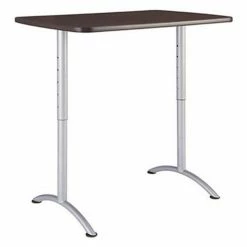 Iceberg Enterprises Iceberg ARC Adjustable Height Conference Table - 30" x 48" Rectangular - Gray Walnut