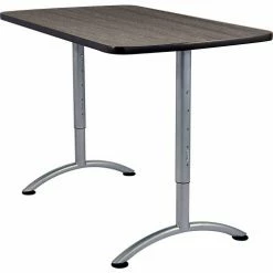 Iceberg Enterprises Iceberg ARC Adjustable Height Conference Table - 30" x 48" Rectangular - Gray Walnut -Tables Shop 69305 03
