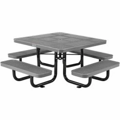 Global Industrial™ 46" Square Kids Picnic Table, Perforated Metal, Gray