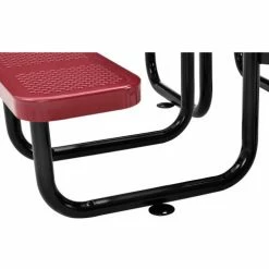 Global Industrial™ 46" Square Picnic Table, Perforated Metal, Red -Tables Shop 694551RD 04