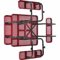 Global Industrial™ 46" Square Picnic Table, Perforated Metal, Red -Tables Shop 694551RD 07