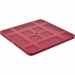 Global Industrial™ 46" Square Picnic Table, Perforated Metal, Red -Tables Shop 694551RD 08