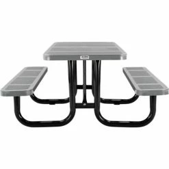 Global Industrial™ 6' Rectangular Picnic Table, Perforated Metal, Gray -Tables Shop 694553GY 02