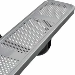 Global Industrial™ 6' Rectangular Picnic Table, Perforated Metal, Gray -Tables Shop 694553GY 04
