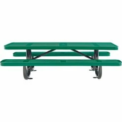 Global Industrial 6' Rectangular Kids Picnic Table, Perforated Metal, Green -Tables Shop 694553KGN 02