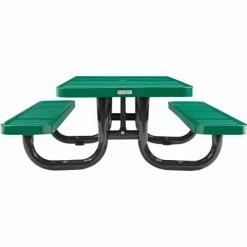 Global Industrial 6' Rectangular Kids Picnic Table, Perforated Metal, Green -Tables Shop 694553KGN 03