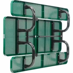 Global Industrial 6' Rectangular Kids Picnic Table, Perforated Metal, Green -Tables Shop 694553KGN 04