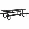 Global Industrial 8' Rectangular Picnic Table, Perforated Metal, Black