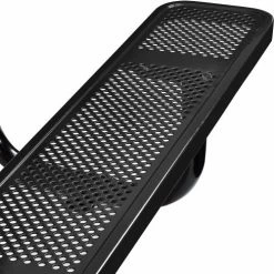 Global Industrial 8' Rectangular Picnic Table, Perforated Metal, Black -Tables Shop 694555BK 04