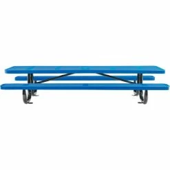 Global Industrial™ 8' Rectangular Kids Picnic Table, Perforated Metal, Blue -Tables Shop 694555KBL 02