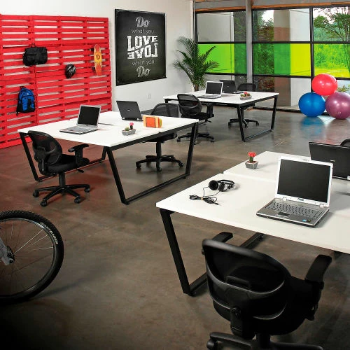 Interion By Global Industrial Interion® Collaboration Table - Double - 60"W x 60"L x 30"H - Gray 2 Interion By Global Industrial Interion® Collaboration Table - Double - 60"W x 60"L x 30"H - Gray - Image 2