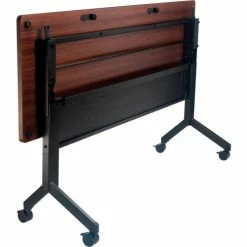 Interion By Global Industrial Interion® Flip-Top Training Table, 60"L x 24"W, Walnut -Tables Shop 695125WN 02 1