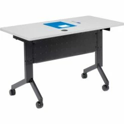 Interion By Global Industrial Interion® Flip-Top Training Table, 48"L x 24"W, Gray -Tables Shop 695218 05