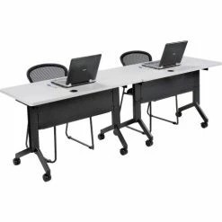 Interion By Global Industrial Interion® Flip-Top Training Table, 48"L x 24"W, Gray -Tables Shop 695218 06