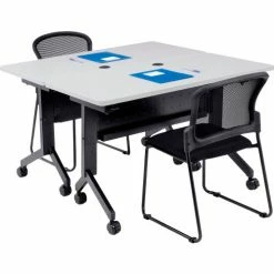 Interion By Global Industrial Interion® Flip-Top Training Table, 48"L x 24"W, Gray -Tables Shop 695218 08