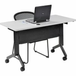 Interion By Global Industrial Interion® Flip-Top Training Table, 48"L x 24"W, Gray -Tables Shop 695218 11
