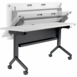 Interion By Global Industrial Interion® Flip-Top Training Table, 48"L x 24"W, Gray -Tables Shop 695218 12