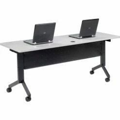 Interion By Global Industrial Interion® Flip-Top Training Table, 72"L x 24"W, Gray