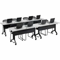 Interion By Global Industrial Interion® Flip-Top Training Table, 72"L x 24"W, Gray -Tables Shop 695220 06