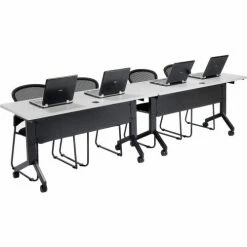 Interion By Global Industrial Interion® Flip-Top Training Table, 72"L x 24"W, Gray -Tables Shop 695220 09