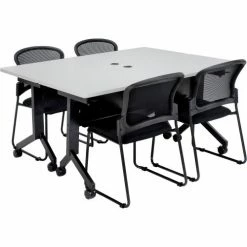Interion By Global Industrial Interion® Flip-Top Training Table, 72"L x 24"W, Gray -Tables Shop 695220 10