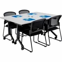 Interion By Global Industrial Interion® Flip-Top Training Table, 72"L x 24"W, Gray -Tables Shop 695220 11