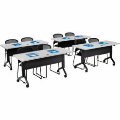 Interion By Global Industrial Interion® Flip-Top Training Table, 72"L x 24"W, Gray -Tables Shop 695220 13