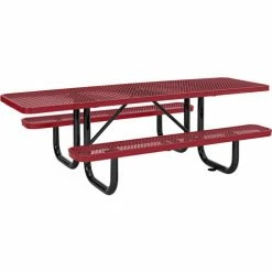 Global Industrial™ 8' Picnic Table, ADA Compliant, Expanded Metal, Red