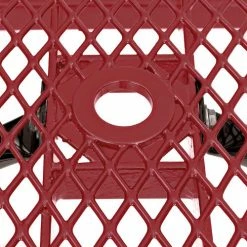 Global Industrial™ 8' Picnic Table, ADA Compliant, Expanded Metal, Red -Tables Shop 695289RD 08